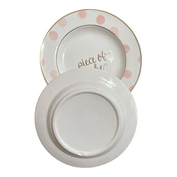 Small polka dot “piece of cake” and “ yummy” dessert plates - Picture 4 of 6